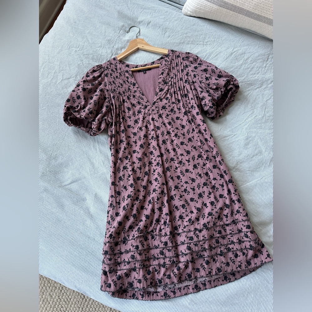 Madewell Cotton mini dress with puff sleeves